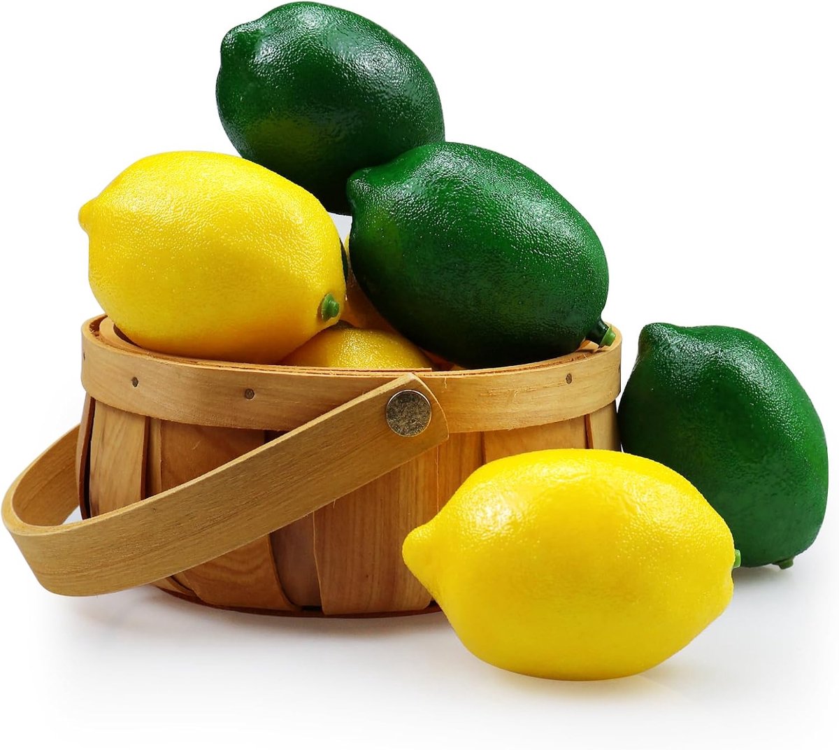 12 stuks kunstmatige citroenen nep fruit citroen voor huisdecoratie, kunstmatige fruit citroen prop, dubbele kleur (6 groene citroen + 6 gele citroen)