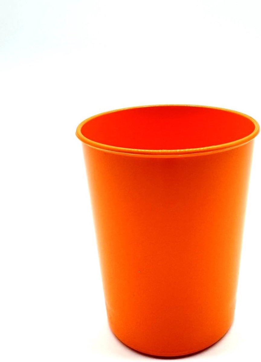 Mok drinkbeker beker onbreekbaar stapelbaar herbruikbaar 250 ml, kunststof, oranje