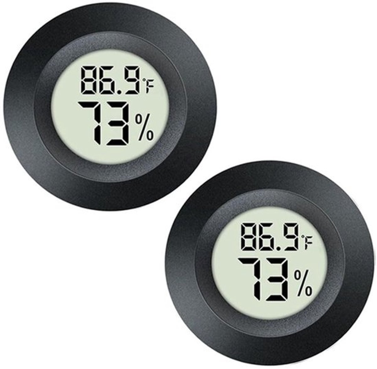 Digitale Mini-Hygrometers en Thermometers (2-pack) - Temperatuur- en Vochtigheidsmeters voor Binnengebruik