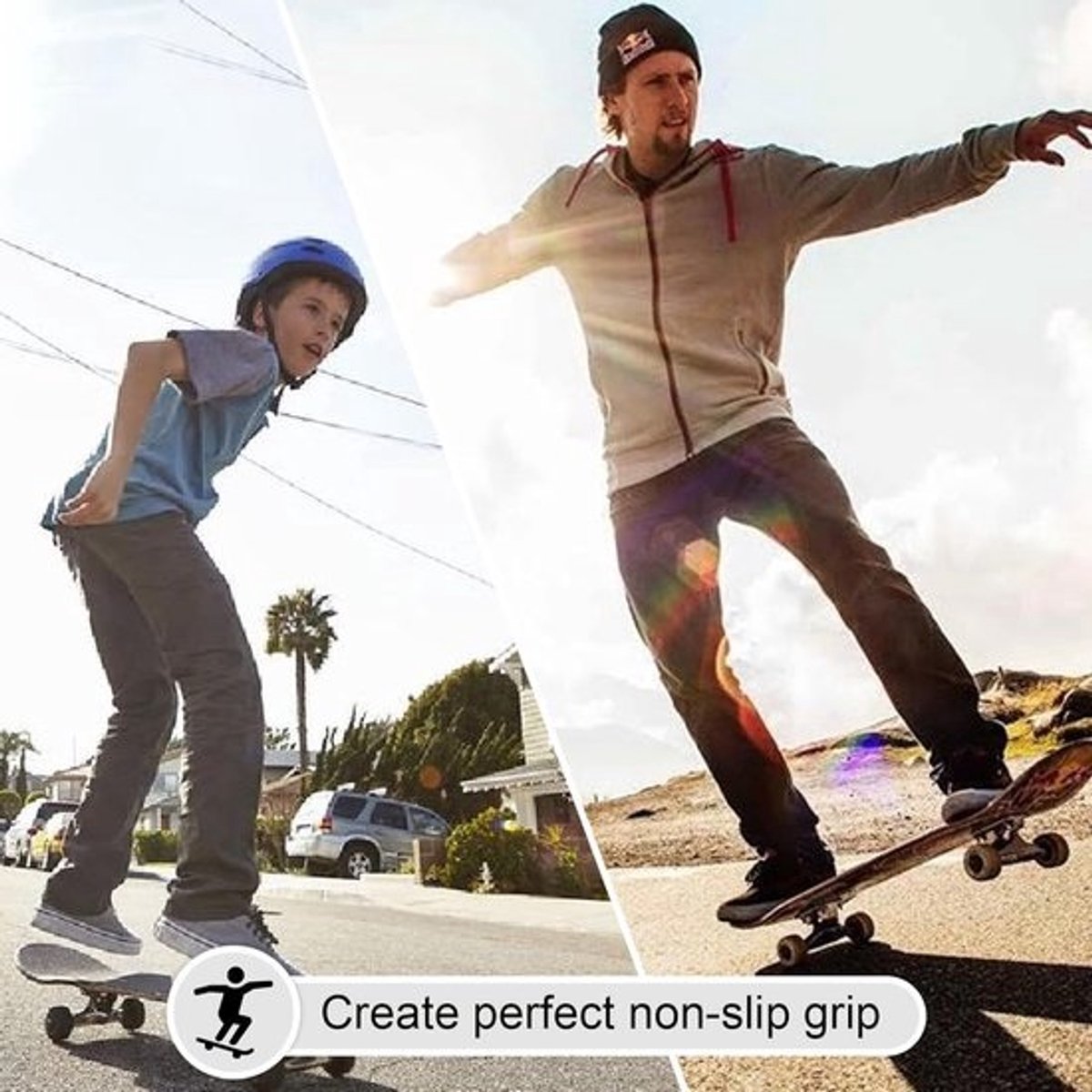 Waterproof Skateboard Grip Tape Sheet 9" x 33" - Non-slip Long Lasting Grip Tape for Skateboard Decks - Skate - Longboard - Rollerboard - Stair Pedal - Scooter
