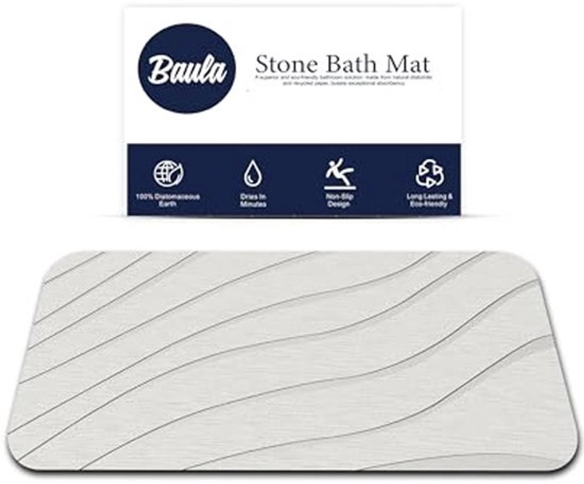 Sneldrogende badkamermat van kiezelstenen - Super absorberend en antislip, multifunctioneel 60 x 40 cm
