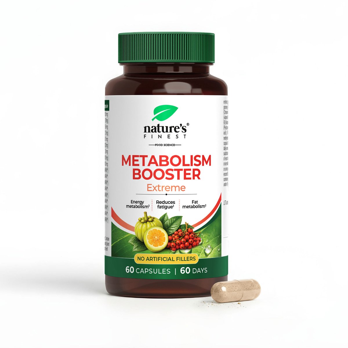 Nature's Finest Metabolism Booster - Voedingssupplement 60 Capsules - Groene Thee, Guarana, Ginseng en Kaneel met Zink en B-Complex - Draagt bij aan Normaal Energieleverend Metabolisme - Bevat Cafeïne