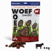 Woef Woef Hondensnacks Runderlong Trainers 5.00 KG - Trainingsnacks Hondensnoepjes - Gedroogd vlees - Rund - vanaf 3 maanden - Geen toevoegingen