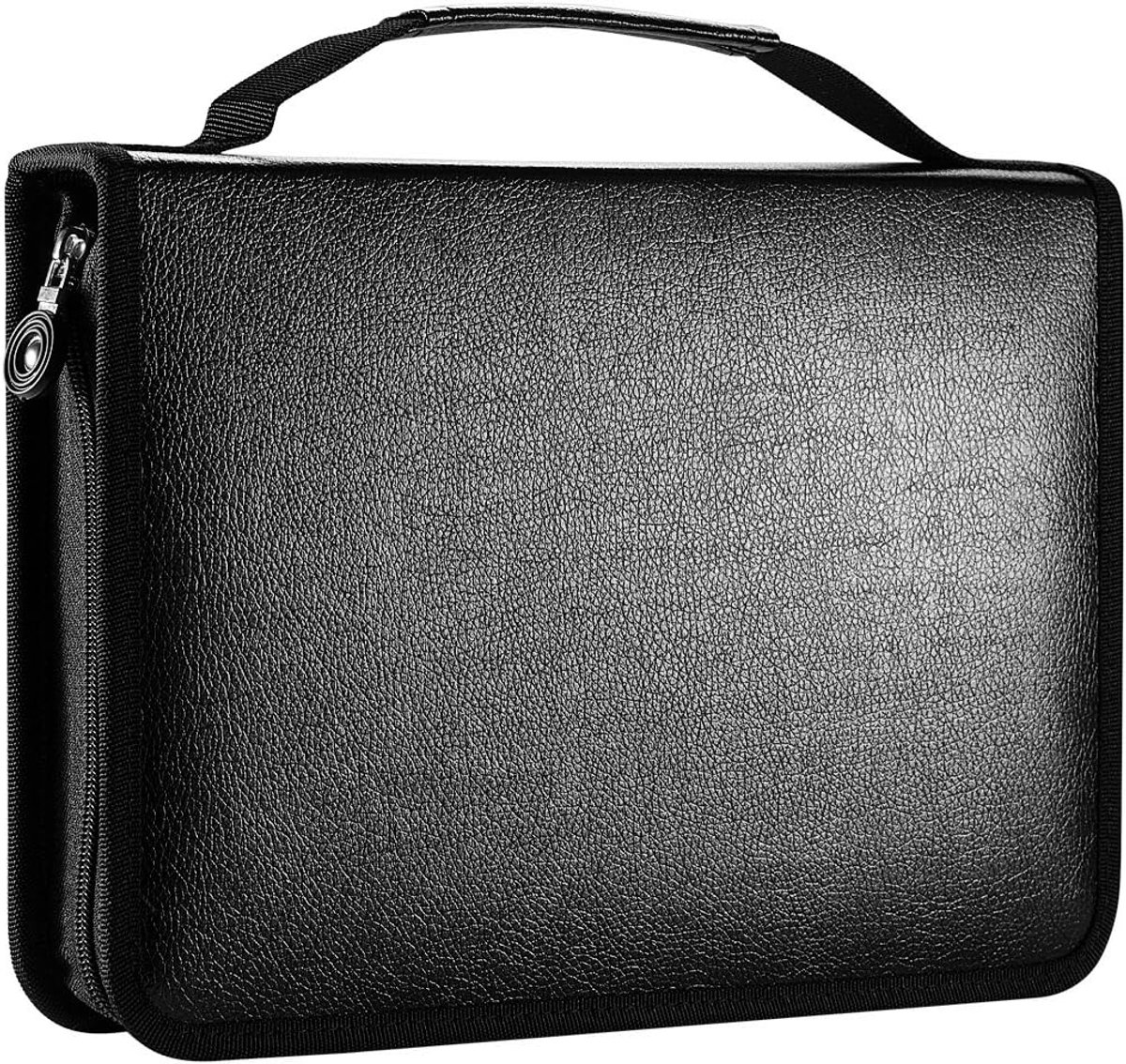 150 vakjes, potloodetui van PU-leer, potloodhouder, grote capaciteit, met ritssluiting, voor scholieren, potloodtas, etui voor kleurpotloden, organizer voor schrijfwaren (zwart)