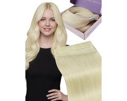 Fshine Echt haar, Genius vlechten om in te naaien, 60 g, 55 cm, menselijk haar, haarverlenging, echt haar, zilveren strengen, echt Remy-haar, extensions, Elegance Hair #1000