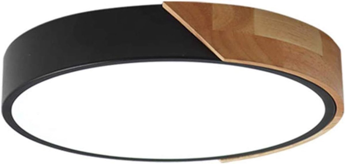 Driekleurige LED-plafondlamp met dimfunctie voor inbouwmontage, zwart, 40cm