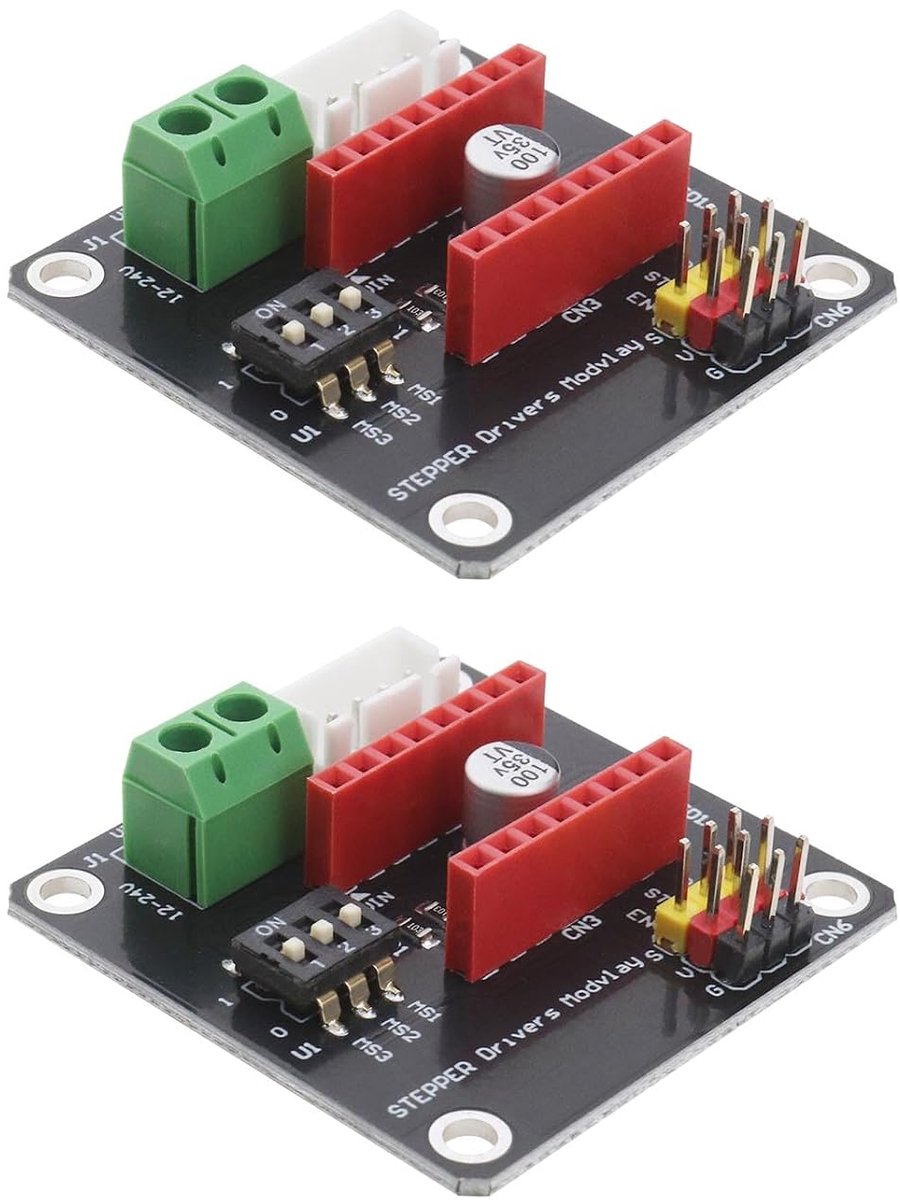 2 stks 3D Printer Stappenmotor Drive Board 42 Stappenmotor Uitbreidingsbord 3D Printer Controle Shield Module Compatibel met A4988 DRV8825