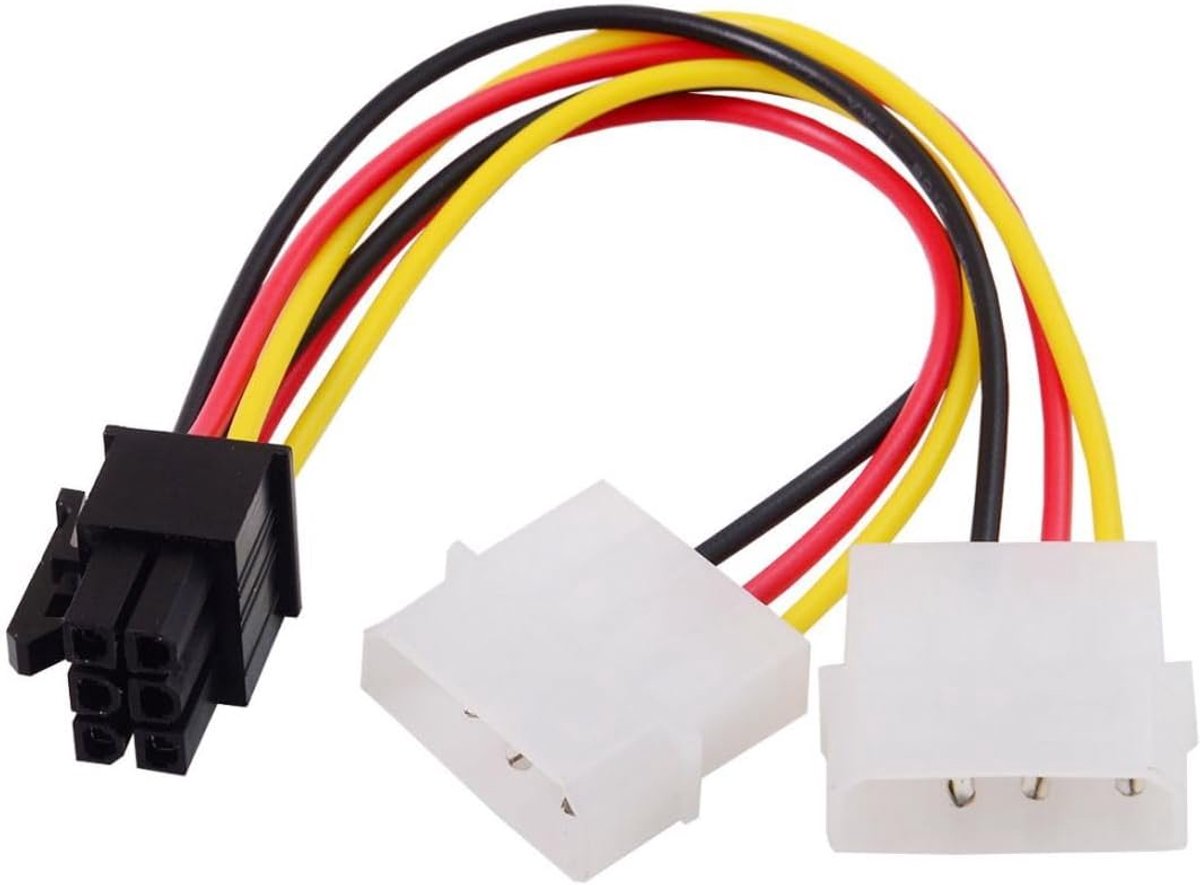 Dual 4Pin naar 6 Pin EPS 12V Grafische kaart Adapter Converter Kabel