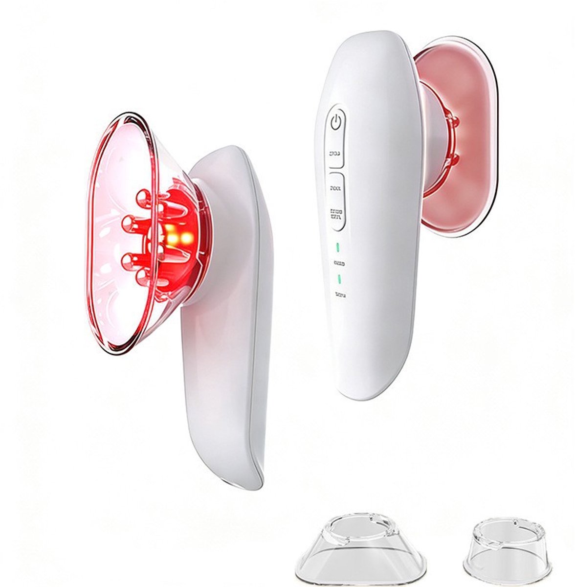 Vacuumzuigende lichaamsbehandelingsapparaat EMS microstroom 4 frequentiegolfvormen LED-lichttherapie voor vetreductie en versteviging - wit