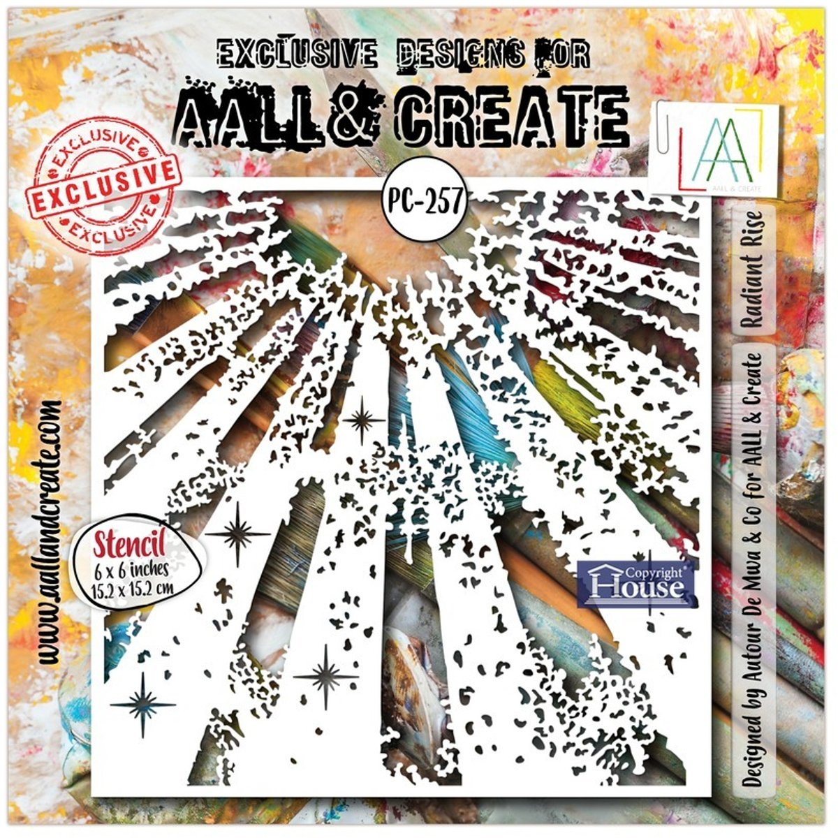 Aall & Create stencil - Radiant rise 15 x 15 cm