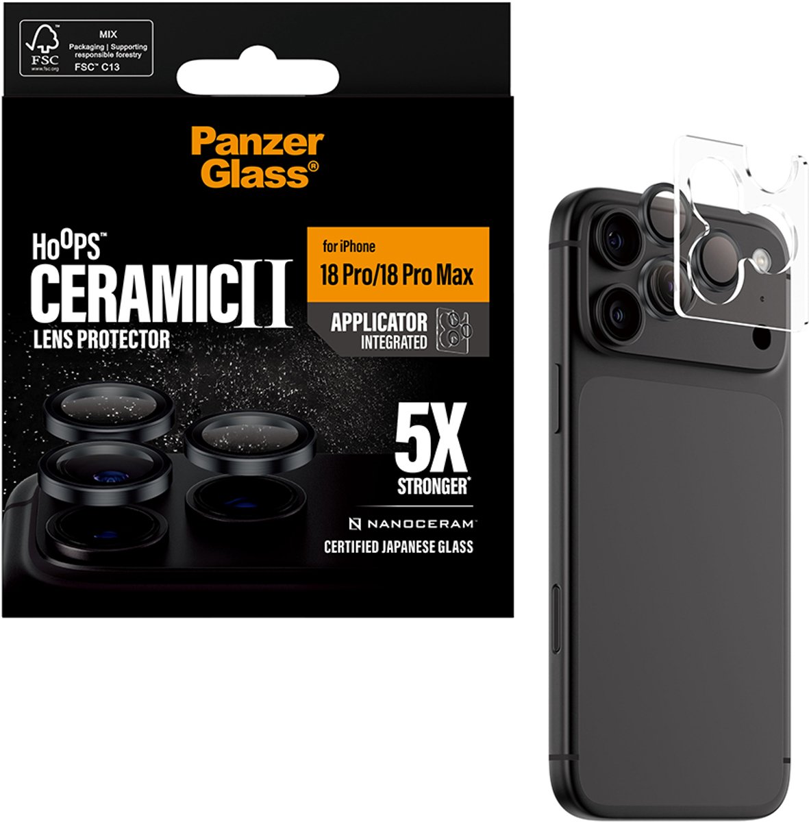 PanzerGlass Ceramic Hoops Camera Lens Protector iPhone 18 Pro/18 Pro Max