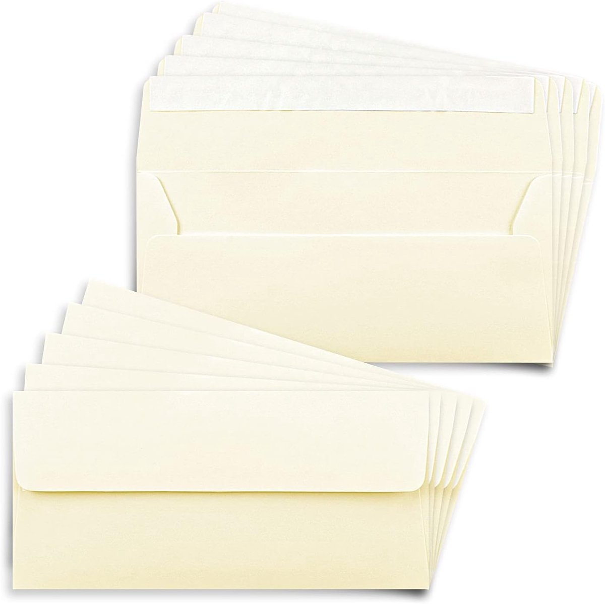 DIN lang, in beige (crème), met kleeflaag, 11 x 22 cm, 100 g/m², enveloppen, ideaal voor brieven en uitnodigingen, 100 stuks