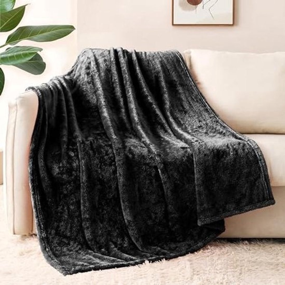Knuffeldeken 130 x 170 cm - Pluizige en Superzachte Fleecedeken voor Woonkamer en Bank
