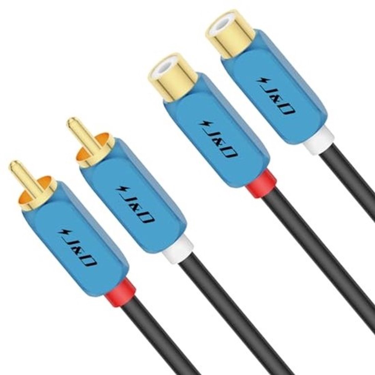 2 RCA Verlengkabel - Goud Geplateerd - 2M Stereo Audio Verlengkabel