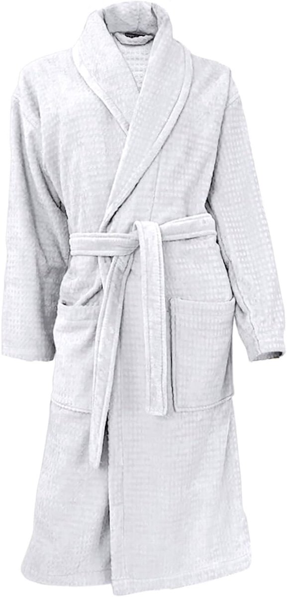 Badjas Velour Katoen - white - L