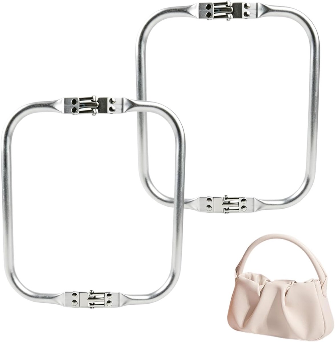 2 stuks binnenbuisframe, handtasframe van aluminium, buissluiting binnenscharnier, binnenbuisframe, frame voor tas