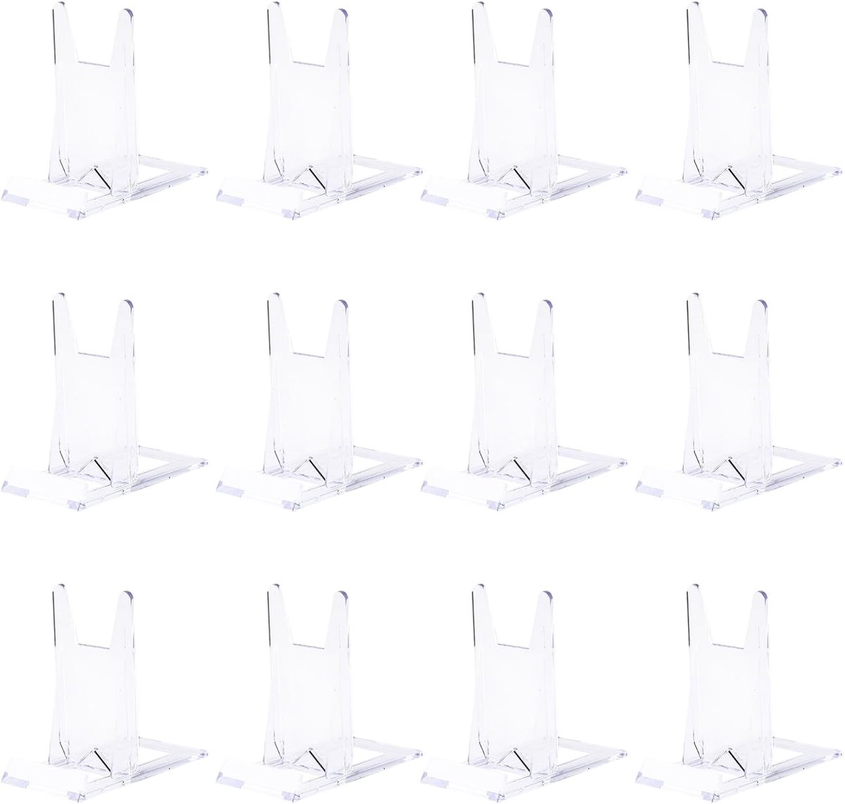 12 stuks houders voor decoratieve borden, displayezel van transparant acryl, verstelbaar, fotolijsthouder, boeken en decoratieve voorwerpen