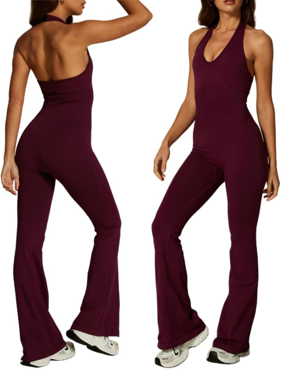 Trainingspak voor dames, sportief, jumpsuit, elegant, strakke scrunch butt, bodysuit zonder slim mouwen, voor sport, zonder rug, set yoga, stretch, gym, casual, workout, gym