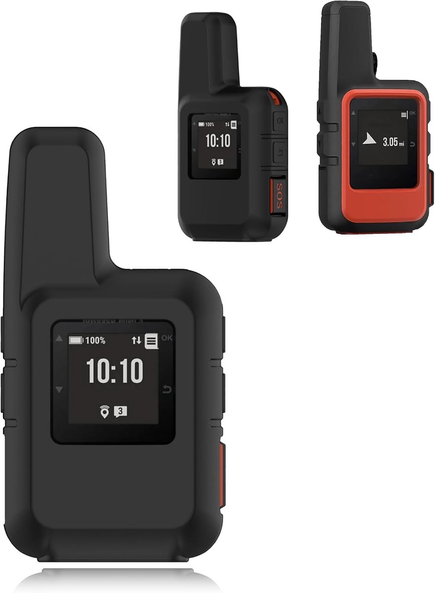 Hoes voor toergy inReach Mini 2 satellietcommunicatieapparaat, siliconen beschermhoes, afdekking met precieze gaten - schokbestendig, waterdicht, comfortabele aanraking, zwart, 1 stuk