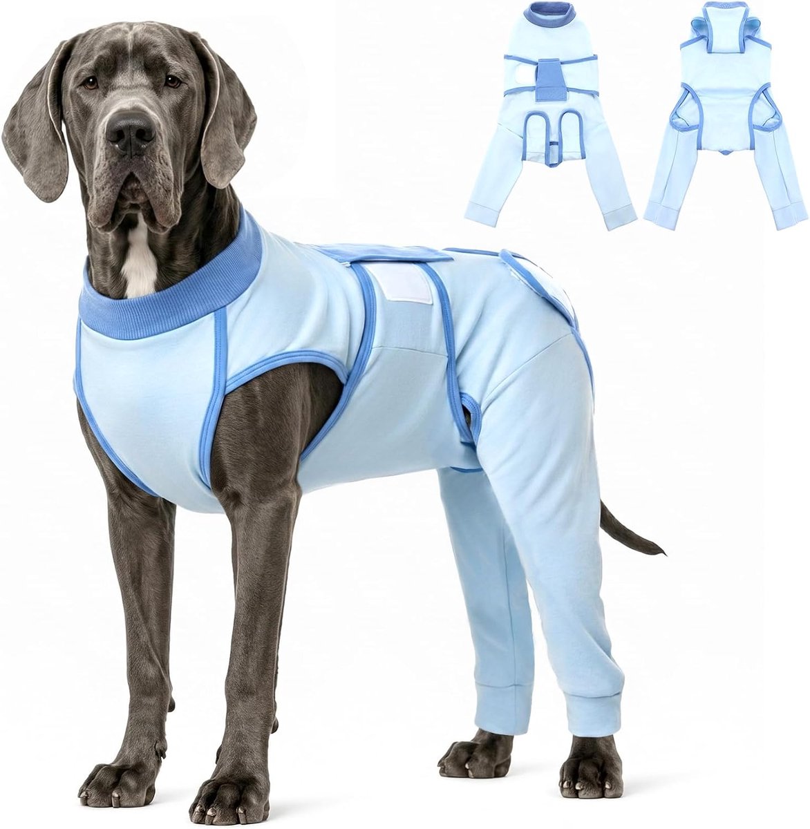 Body hond na kastratie voor broedje en teef - hondenbody met lekbescherming, alternatief voor de kraag, wondbescherming na operatie (blauw, 3XL)