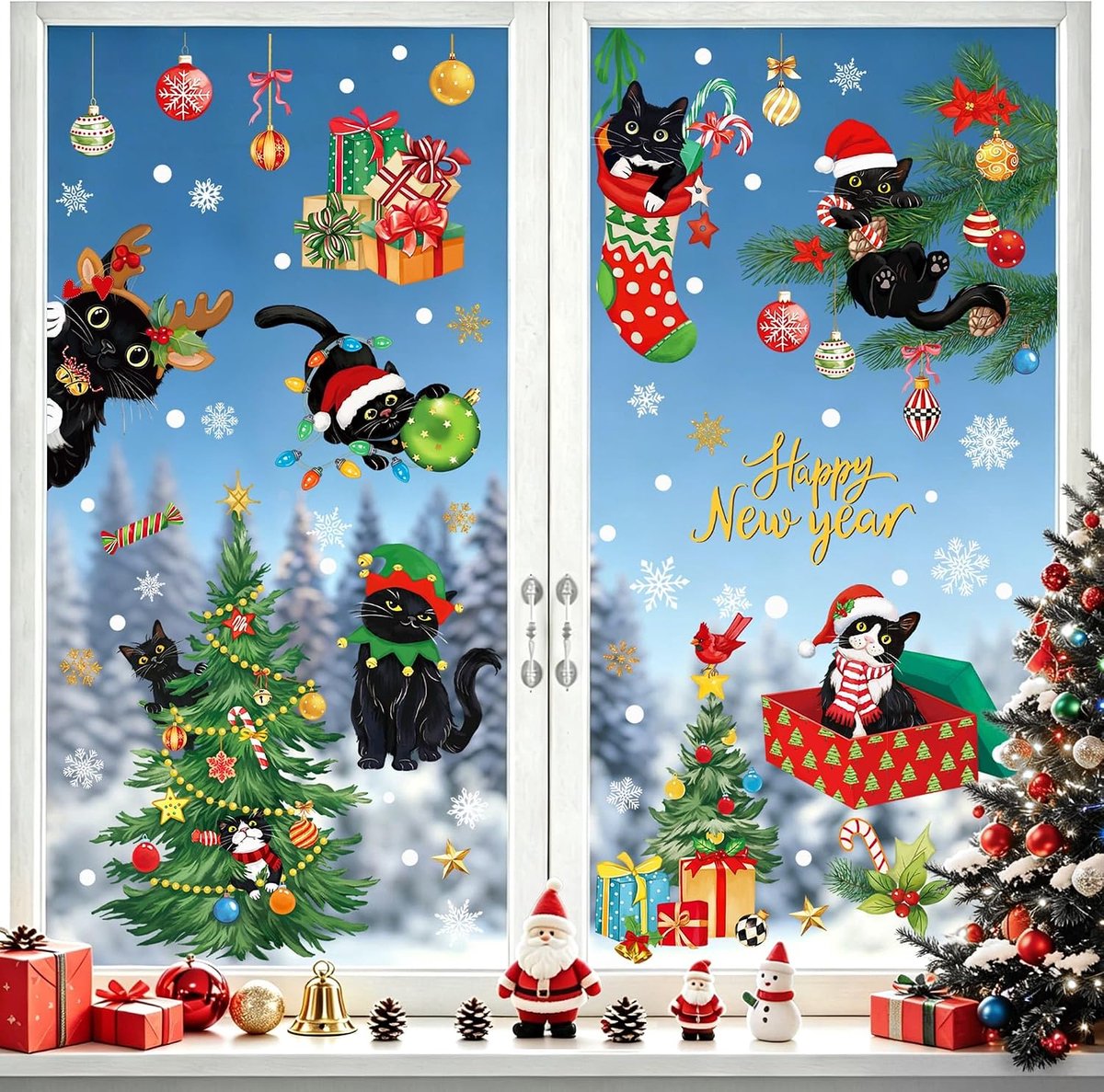Raamstickers Klampt Xmas Decoraties Decals Geschenken