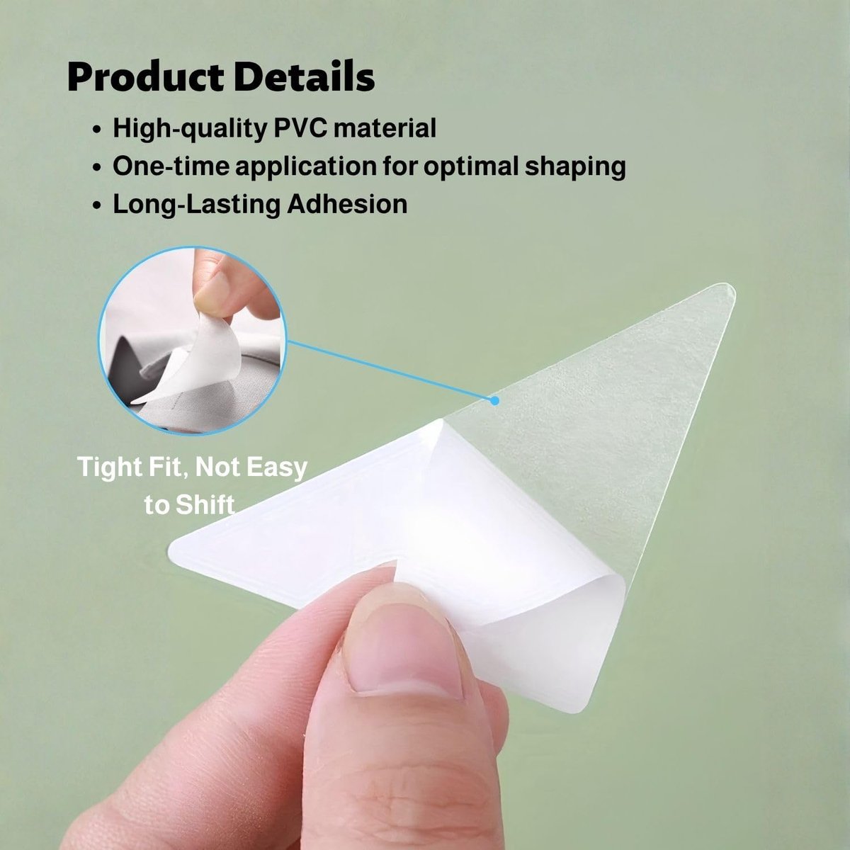 100 stuks witte PVC kraagfixeerstrips, driehoekige herenkraagstickers als vervanging van kraagstaafjes, kraaglijm ter voorkoming van piercings, voor werk en dating, incl. opbergdoos