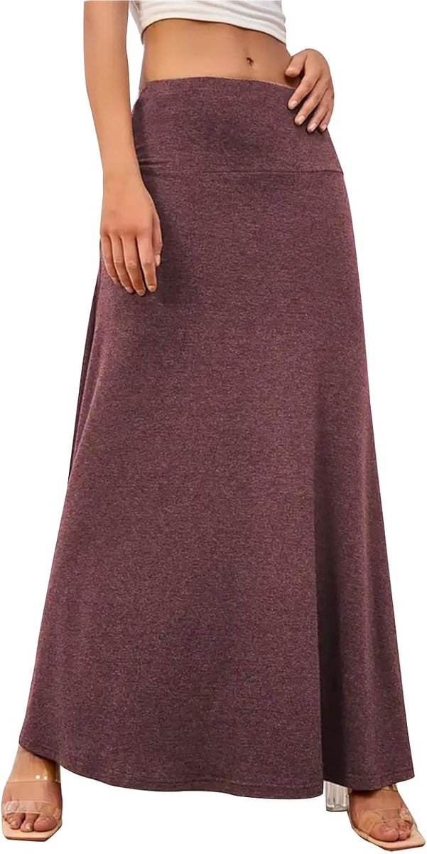 Dames lange rok elastische volledige lengte vrouwen hoge taille maxi yoga rok