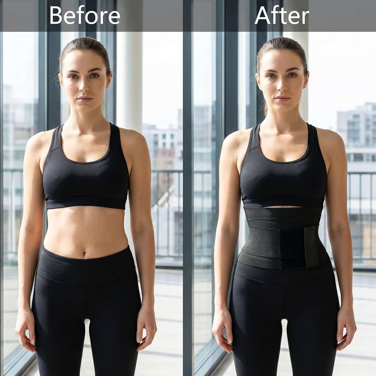 Taille Trainer Riem voor Vrouwen Verstelbare Workout Afslanken Body Shaper Riem Gym Taille Trainer voor Vrouwen en Mannen Gewichtsverlies Buik Zweet Band Taille Trimmers Zwart