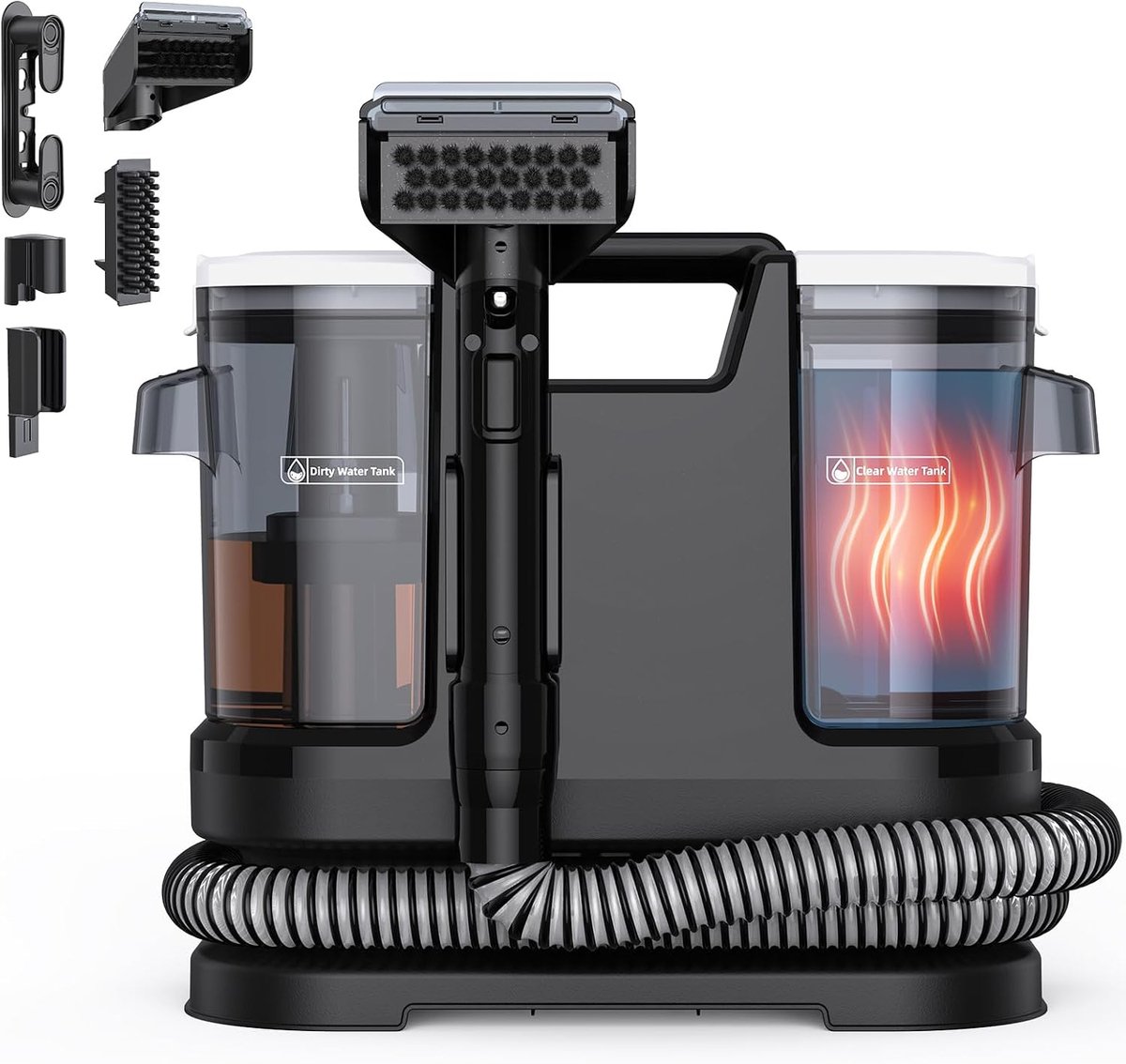 Natstofzuiger, waszuiger, 1400 W, 18 kPa, verwarmt water in 10 sec