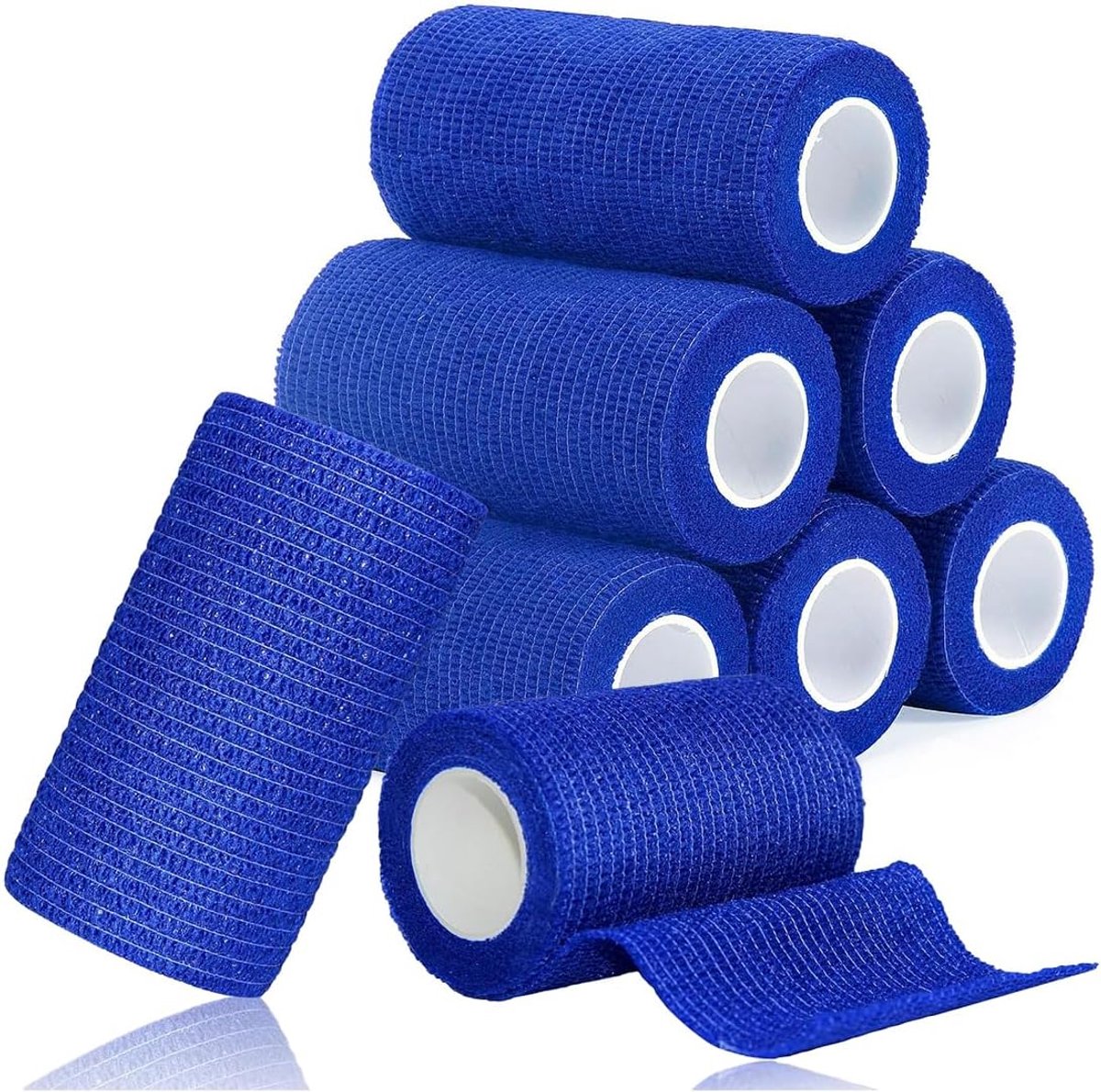 Verband voor hond, kat, paard - 8 rollen 7,5cm x 4,5m! Zelfklevend & flexibel fixatieverband, zelfklevend verband, verbandkatoen voor snelle wondverzorging.
