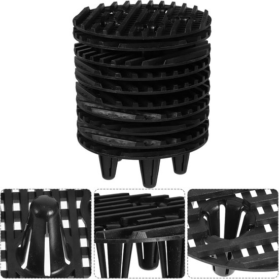 Poten, plantenbak, inzetstuk, kunststof, 10 cm, rond, met afvoer, voor tuin, terras, buitenpotten, plantenbak, verhoging tegen wortelrot — afbeelding 5