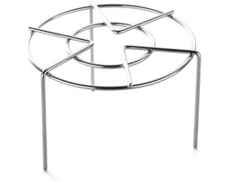 Staal Stomend Rack, 10cm/3.9in Hoogte Ronde Koken Voedsel Stand Muti Doel Koken Rack Hoge Trivet voor Air Fryer Instapot Cake Pannen