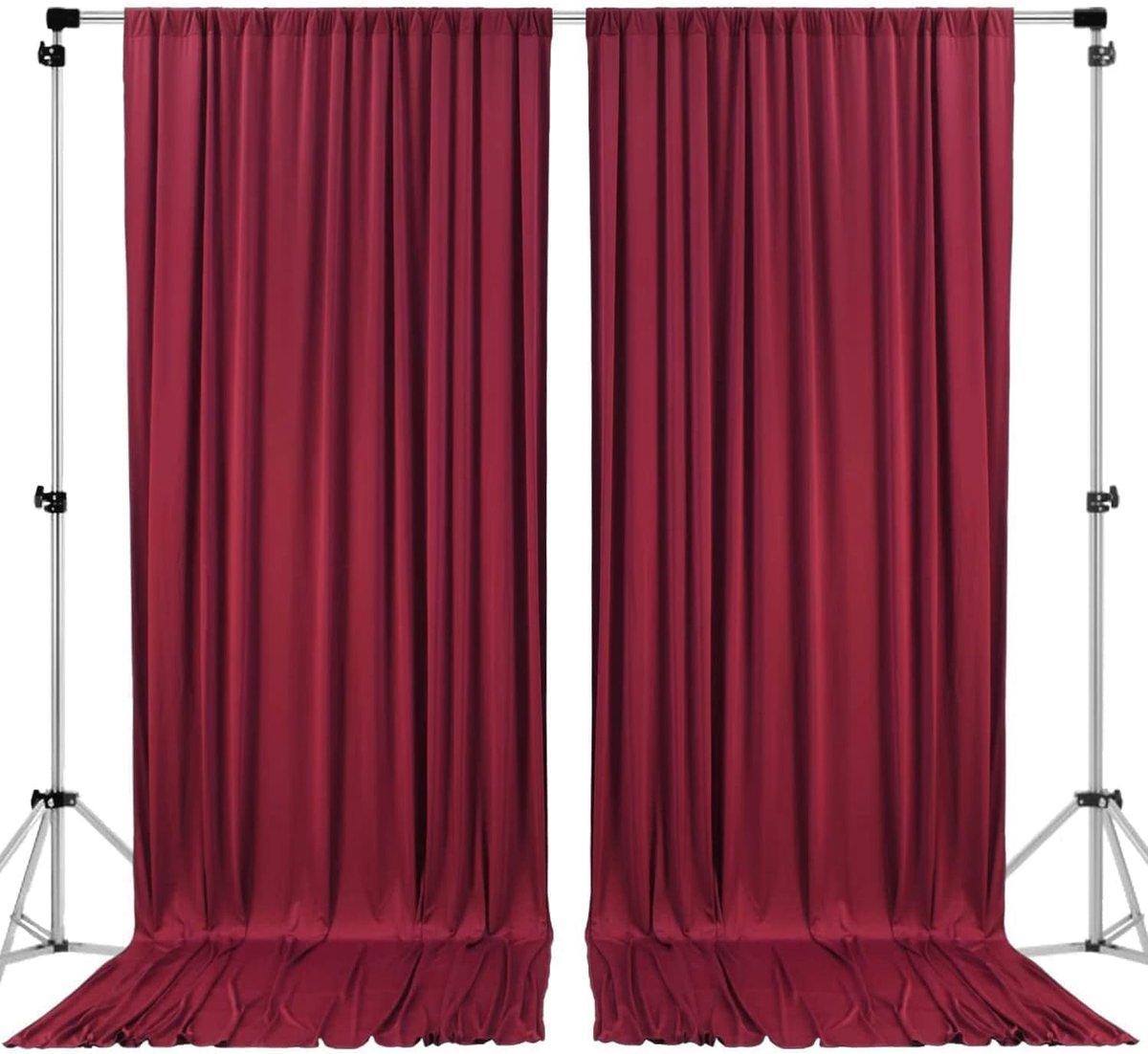 CO. 10ft x 10ft Polyester Achtergrond Gordijnen Gordijnen Panelen met Rod Zakken - Huwelijksceremonie Party Thuis Raamdecoraties - Bordeaux