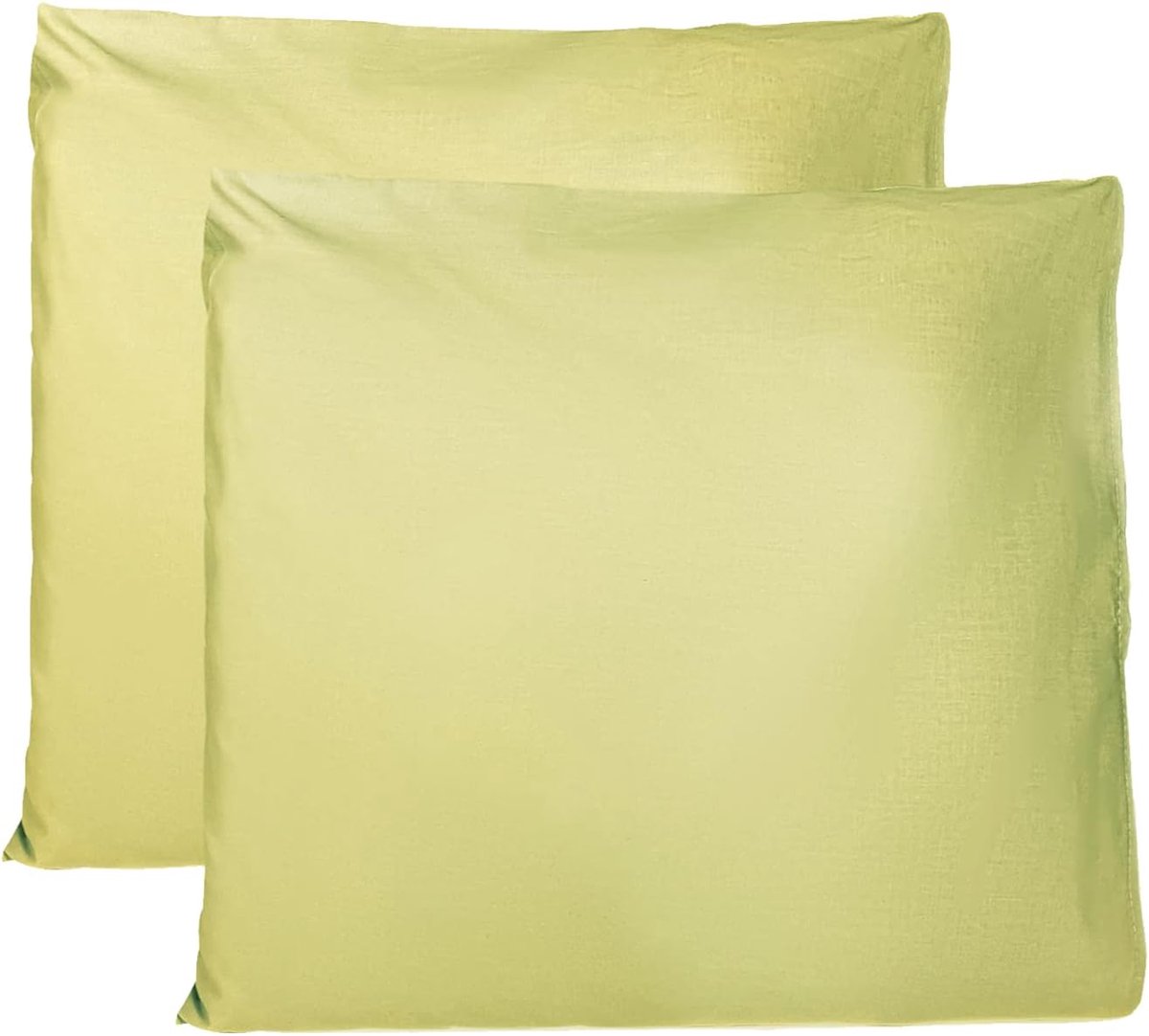 Kussenslopen 100% Pure katoen 60x60 CM, Set van 2 Bed Kussen Stoffen Gemaakt in Italië, Tassluiting, Solid Color, Standaard Maat met - Lichtgroen