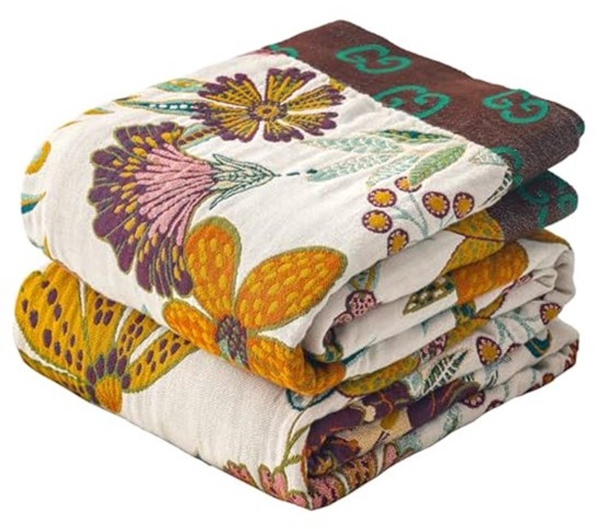 Boho Gooi Deken van 100% Katoen - Zachte Bloemen Quilt voor Bed en Bank - Rustieke Decoratie - 91" x 98"