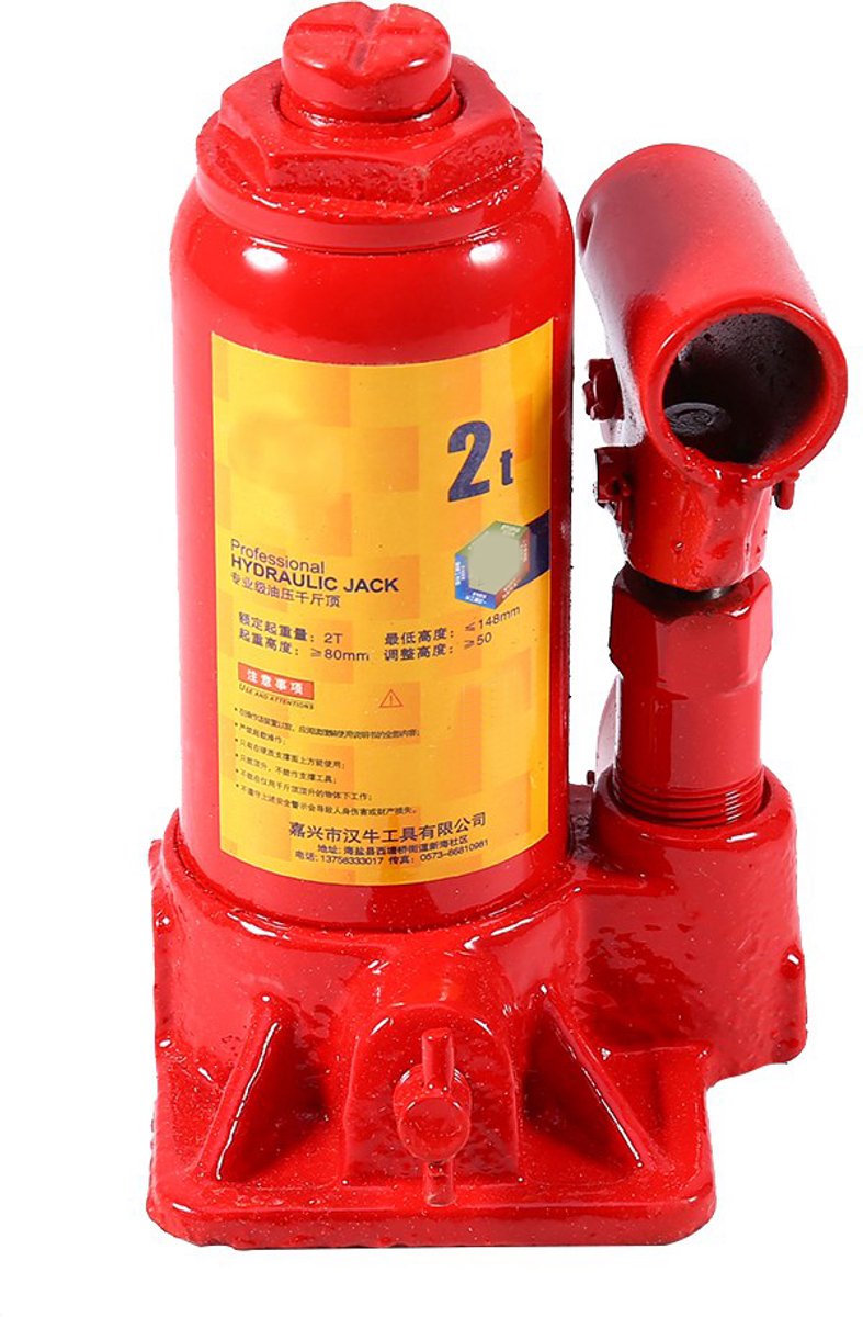 Hydraulische fleskrik 2 ton – potkrik voor auto – hefvermogen 2000 kg