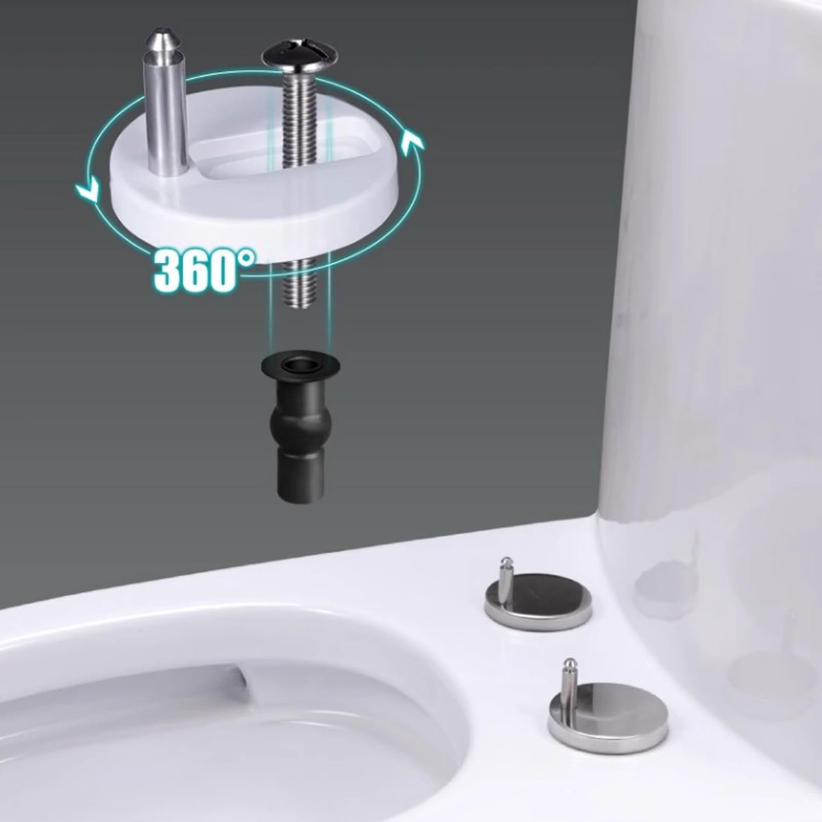 REDOM Toilet bevestigingsset – Toilet schroeven 4-delig voor toilet montage – Praktische wc schroeven als vervangend onderdeel – Toilet onderdelen voor badkamer onderhoud – Metalen bevestigingsset