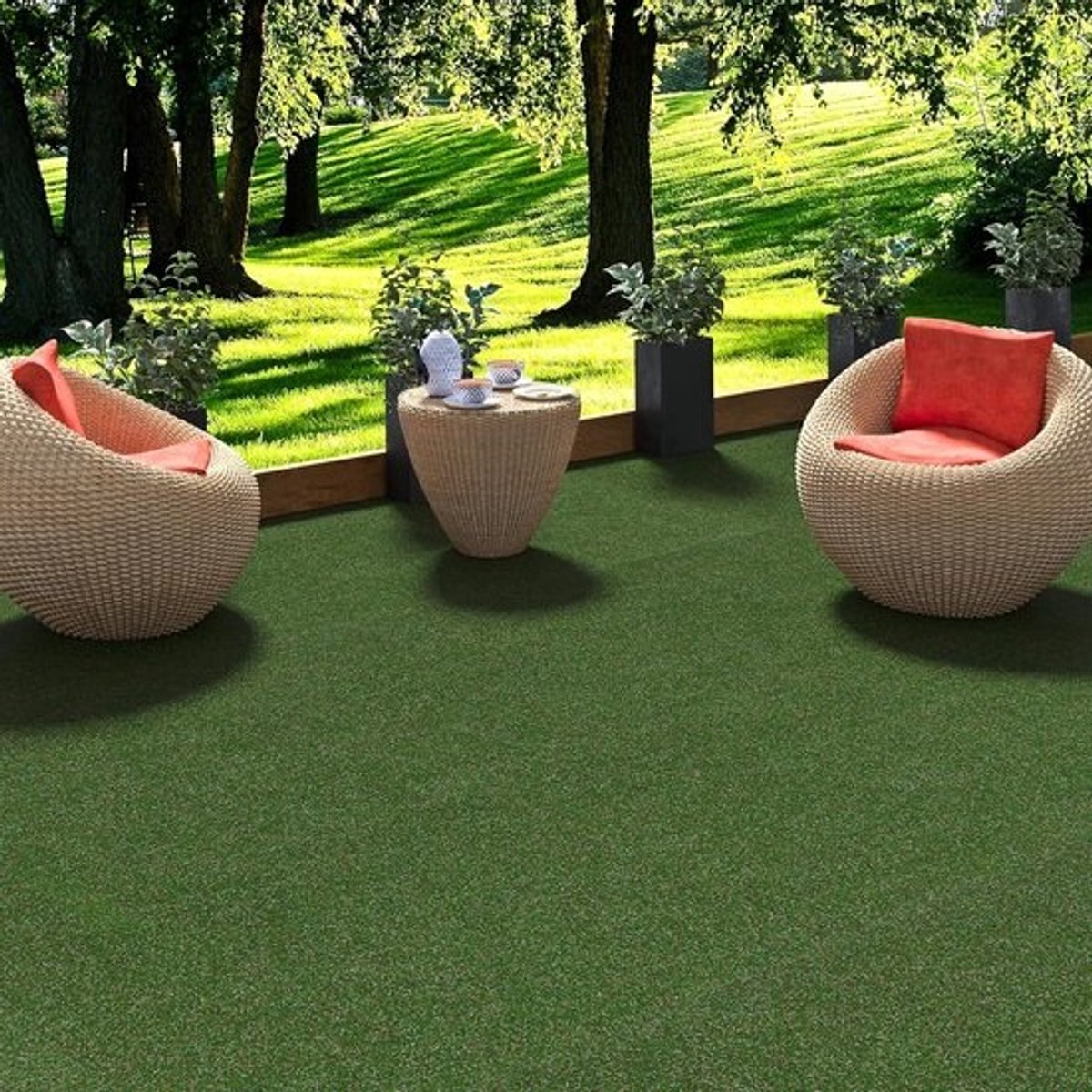 Kunstgras met noppen - Decoratief gras - Balkon inrichten - Drainage functie - 200 x 350 cm - Groene Mix