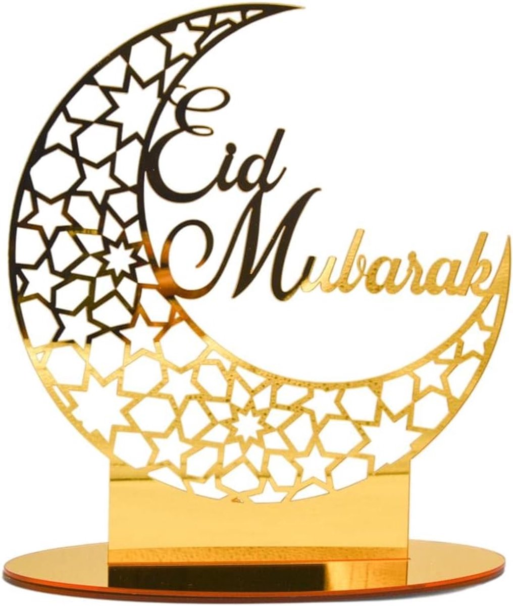 Mubarak ornamenten Ramadan maan decoratie acryl Ramadan tafeldecoratie voor thuis moslim partybenodigdheden Eid Ramadan geschenken