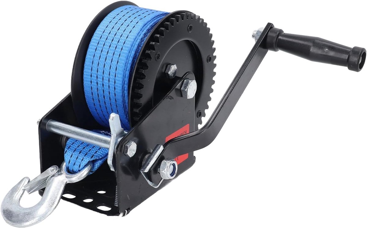 Handlier Van 1600 Lbs, Zwaar Uitgevoerd Gelegeerd Staal, Handslingerlier, Industriële Hijslier Met Nylon Band Voor Industrieel Hijsen