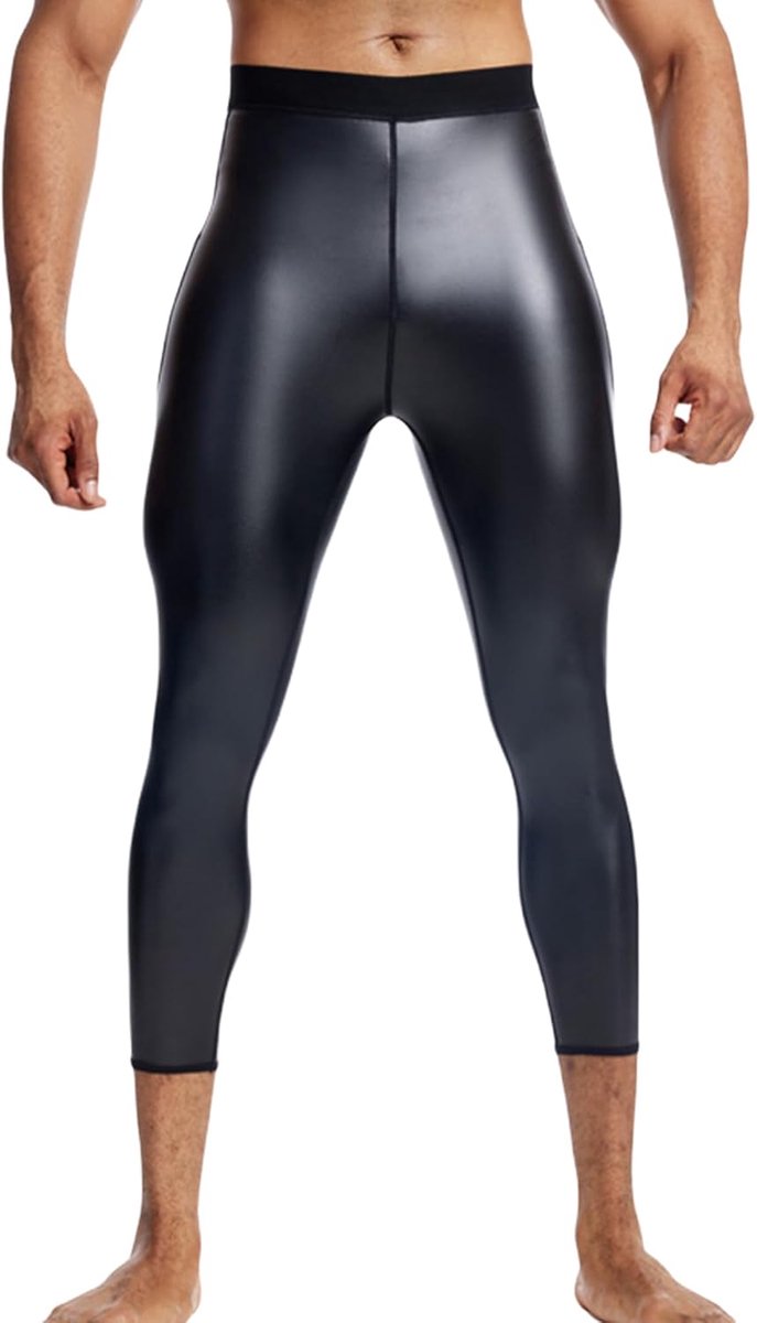 Leggings, elastische bikerbroek, PU-leer, sportbroek, lange hardloopbroek, wetlook, nachtclub, bar, kleding, clubwear, S-4XL