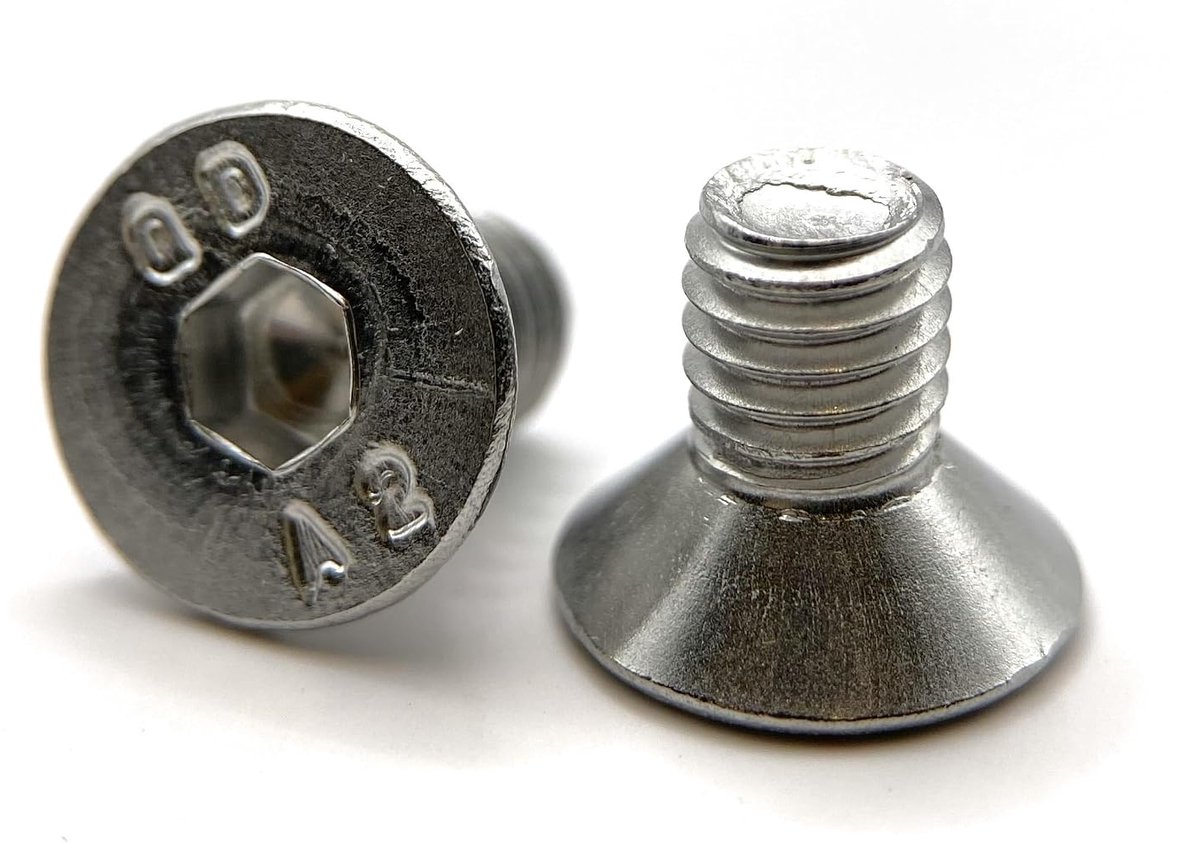 M6 x 10 mm verzonken kop BTR van roestvrij staal A2 | Ø 6 x 10 mm - M6 x 10 mm | FHC-schroeven inbussleutel (inbussleutel) ISO 10642 / DIN 7991 | roestvrijstalen schroef A2 (V2A/304): 50