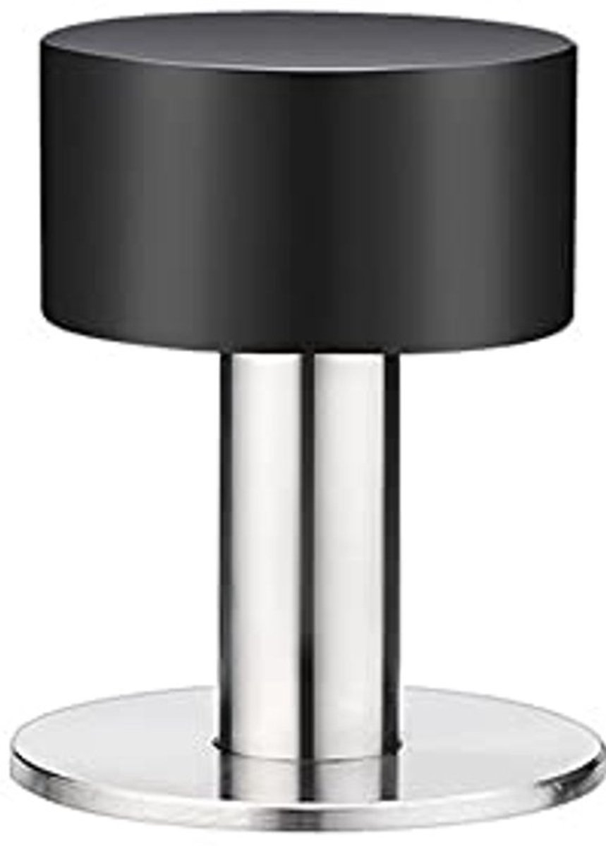 Set van 2 zwarte zelfklevende deurstoppers voor vloerbevestiging en muurbescherming – 60 mm