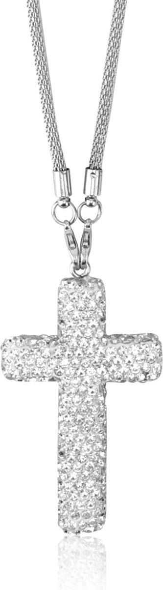 Lasuroa Bling Kruis Auto Ornament, Kristallen Strass Spiegelhanger Elegante Religieuze Interieurdecoratie voor Voertuigaccessoires