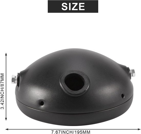 7 inch Retro LED koplamp basis in zwart voor motorfiets — afbeelding 3
