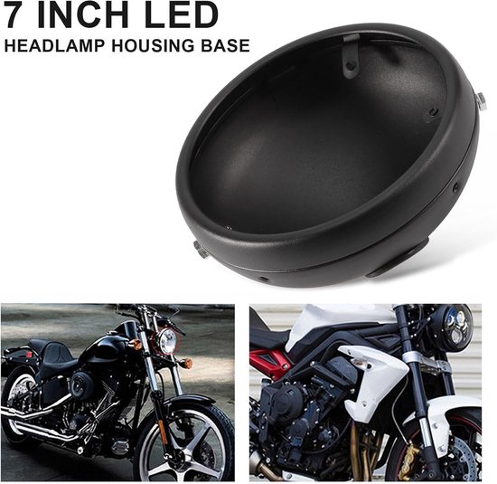 7 inch Retro LED koplamp basis in zwart voor motorfiets — afbeelding 2
