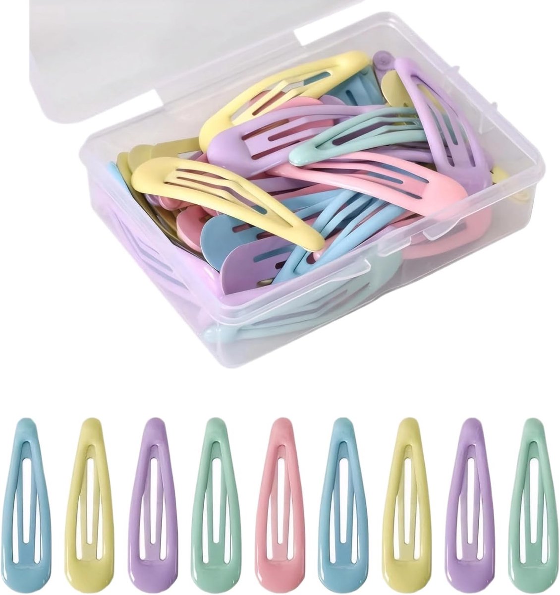 Haarspelden voor meisjes, 40 stuks, haarspelden voor meisjes, 5 cm, metalen haarspeld, antislip, met doos, kleine accessoires voor vrouwen, kinderen en meisjes (kleur)