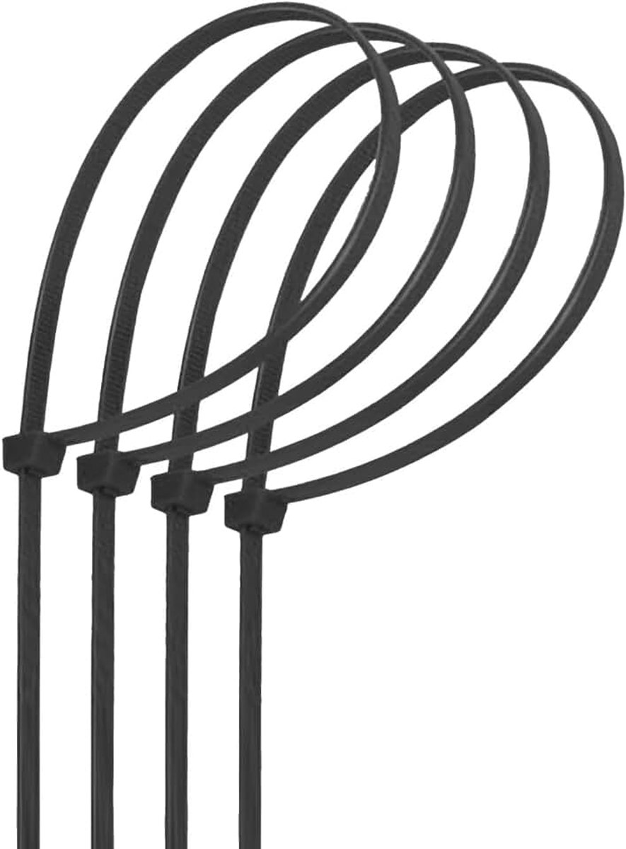 Kabelbinders van nylon, 3,6 x 250 mm, zwart, 40 stuks, ideaal voor het bundelen van kabels en bevestigingen in doe-het-zelf- en knutselprojecten.