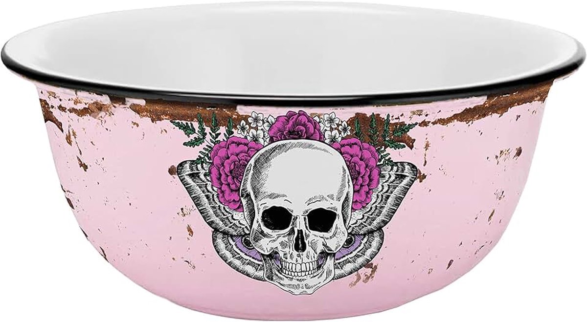 Keramische schaal in emaille look 600ml, keramiek