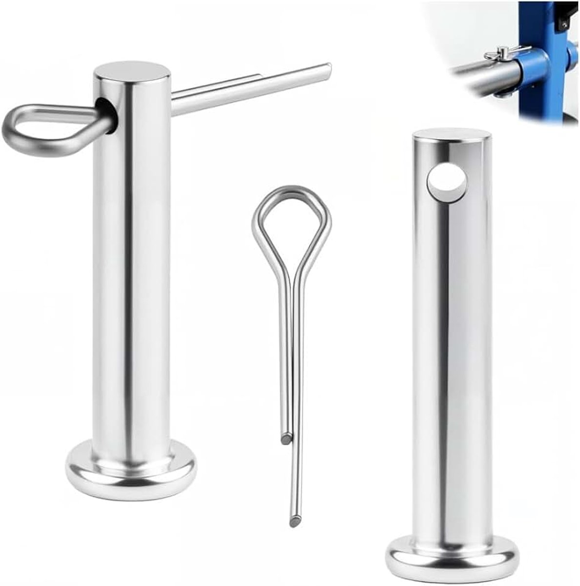 16 stuks M4 steekbouten met veerstekker 4 mm x 16 mm borgbouten met splint verzinkt staal steekbouten eengat vorkkoppen vorkbouten voor machines aanhangers apparaten landbouw